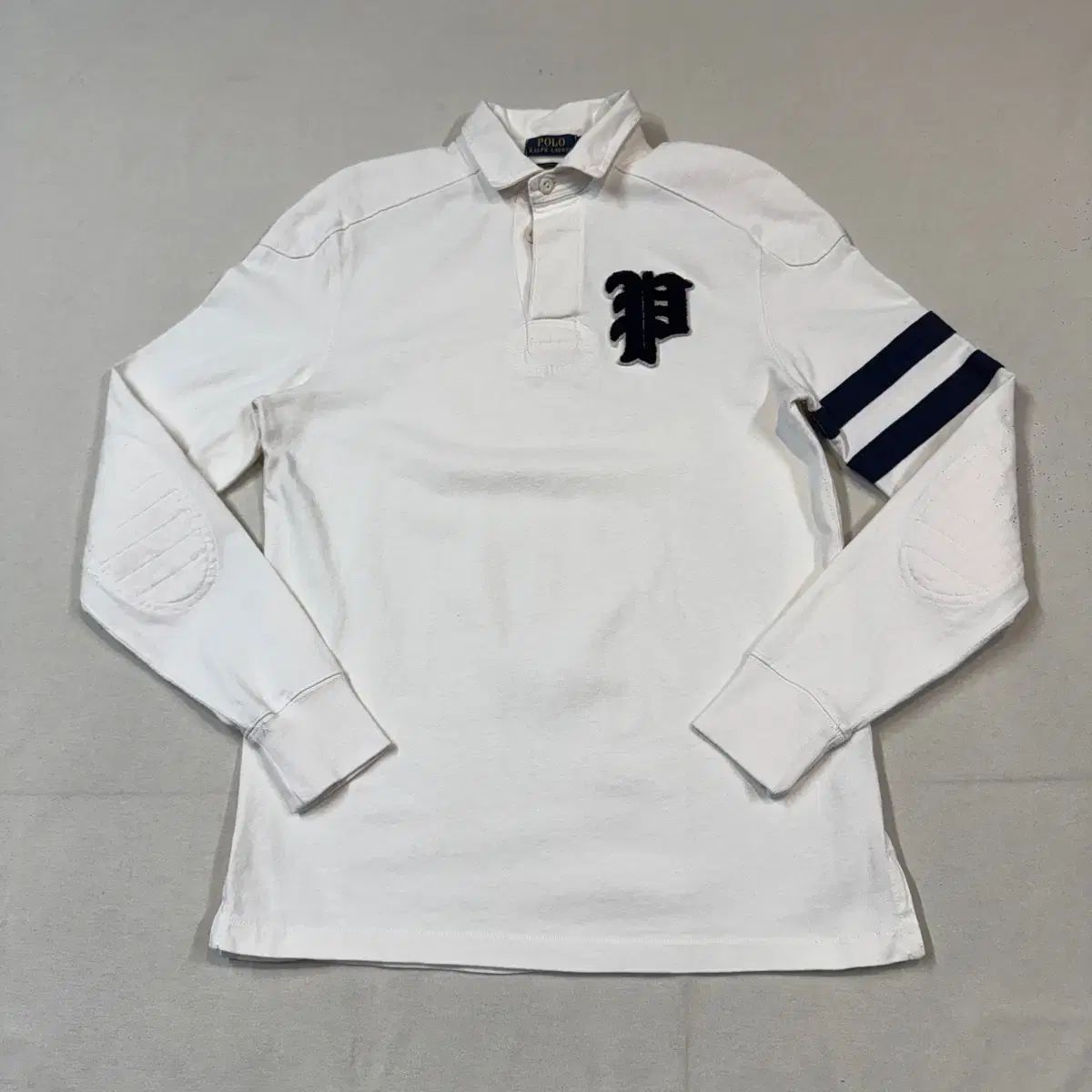 ポロ ラルフローレン ロゴパッチ ラグビーシャツ 長袖 カラーTシャツ