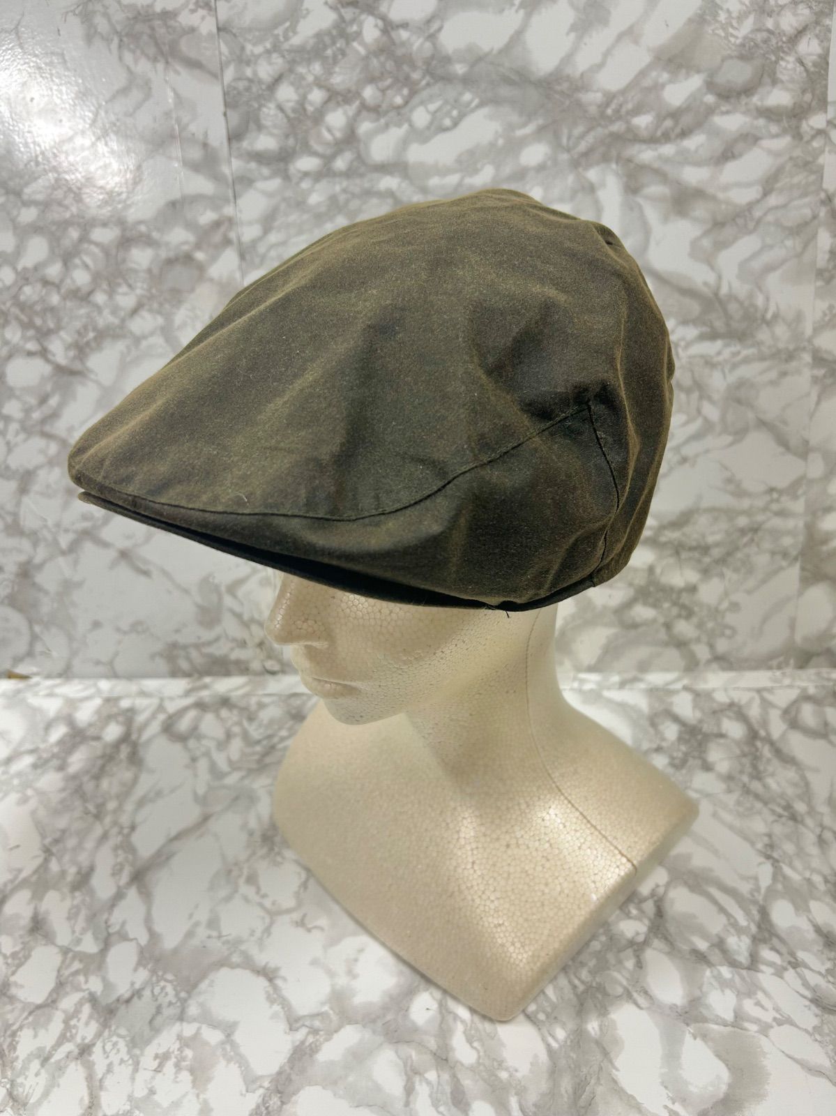 Barbour バブアー Wax Flat Cap ワックスフラットキャップ ハンチング オリーブ メンズ◆