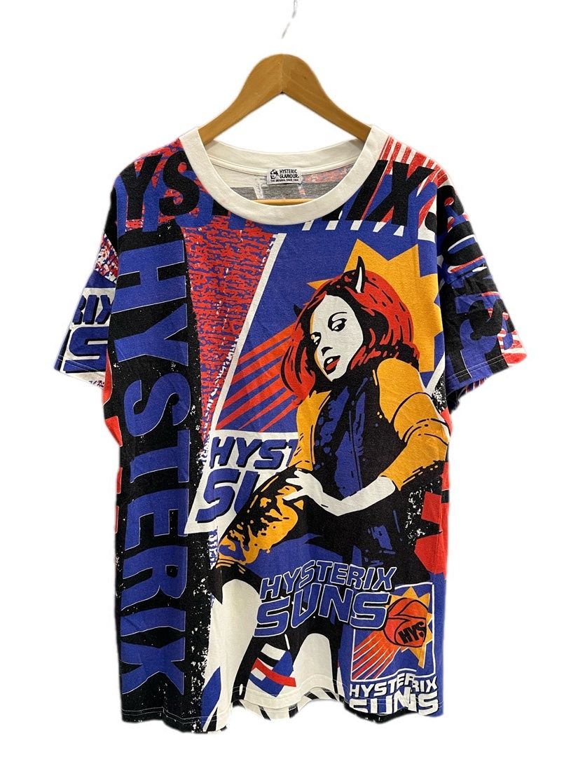 ヒステリックグラマー HYSTERIC GLAMOUR HYSTERIX SUNS プリント オーバーサイズTシャツ 総柄 01191CT15 サイズ FREE Tシャツ マルチカラー 101MT-6416