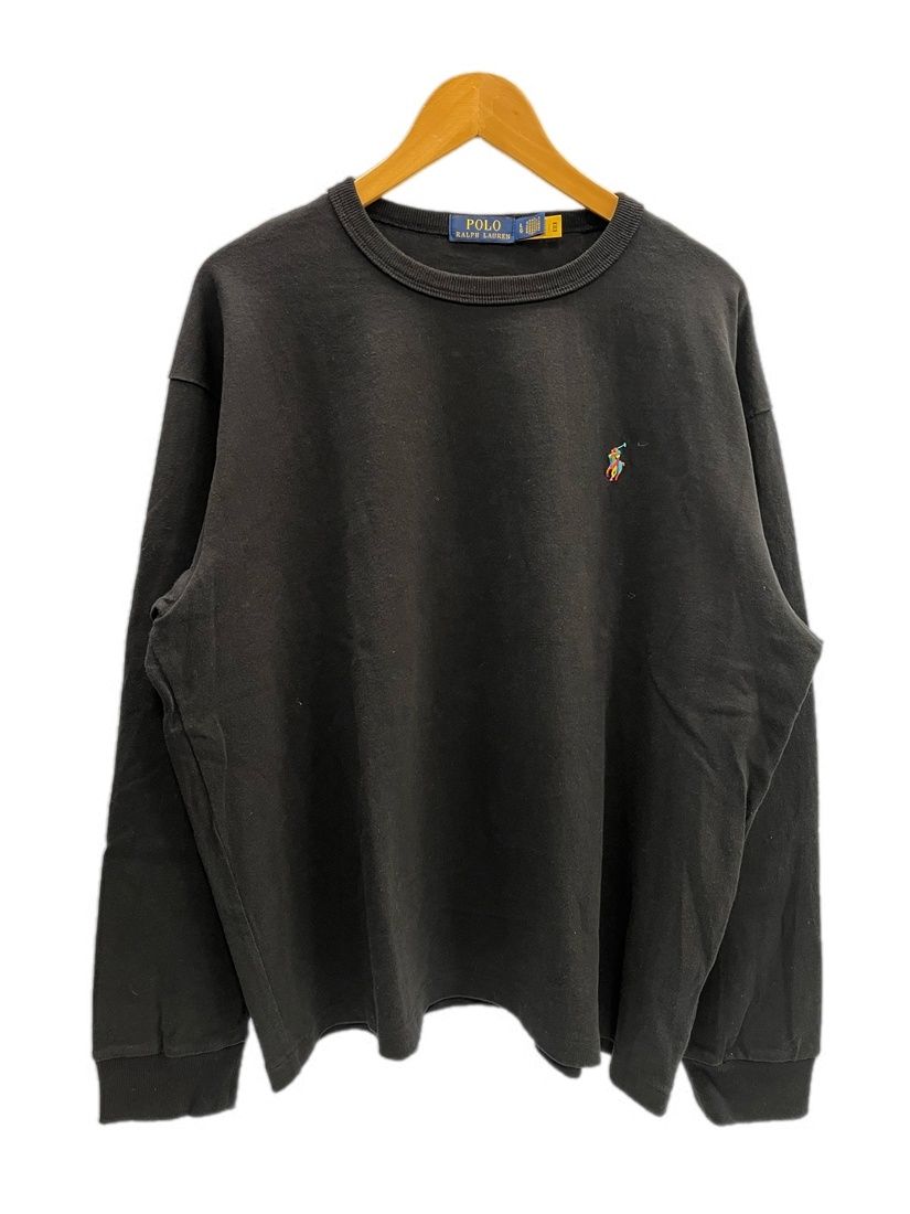 ラルフローレン RalphLauren RELAXED FIT BIG PONY JERSEY T-SHIRT POLO BLACK リラックスド フィット ビッグポニー ジャージー 黒 ロンT ブラック Lサイズ 101MT-6417