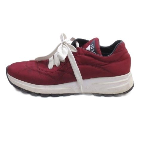 プラダ PRADA ナイロン スニーカー 37.5 レッド