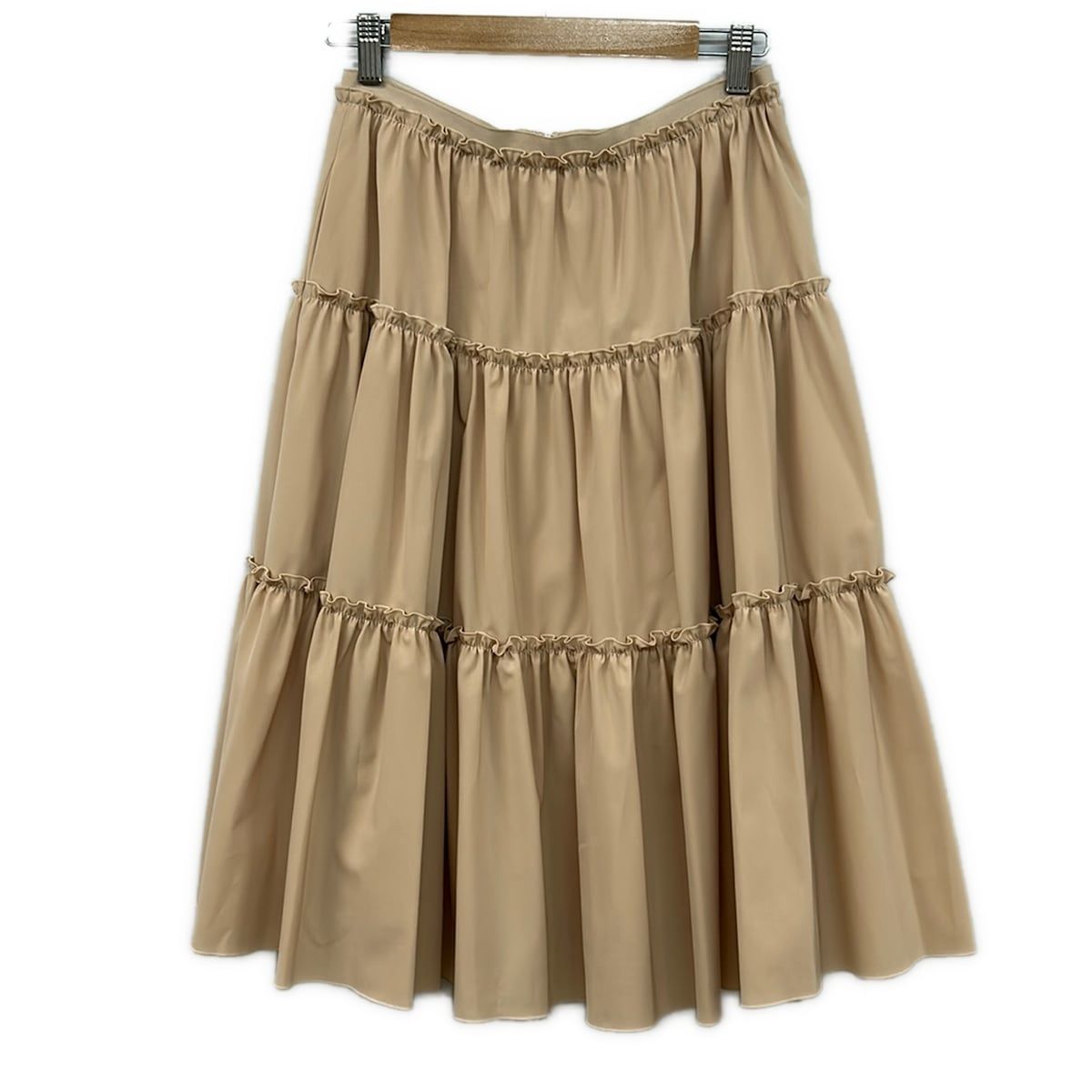 FOXEY NEW YORK(フォクシーニューヨーク) スカート サイズ40 M レディース美品 - 41285 ピンクベージュ ひざ丈/フリル