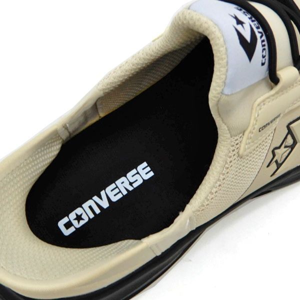 CONVERSE コンバース スリッポン スニーカー メンズ 脱ぎ履きが楽 ランニング ハンズフリー CAVESTAR SLIT SLIDE ベージュ/ブラック 2026年夏 新作 送料無料