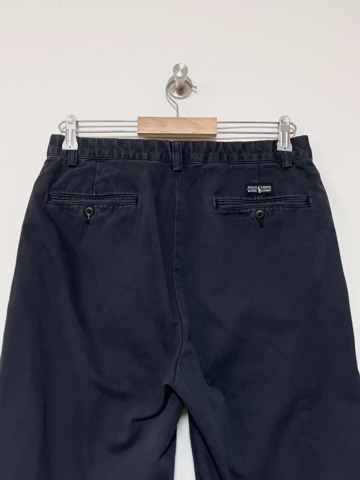 Polo RALPH LAUREN】90s ANDREW 2タック チノパンツ 30/30 ネイビー
