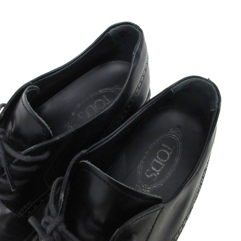 トッズ TOD'S レザーシューズ ウィングチップ レースアップ 革靴 7 26cm 黒 ブラック