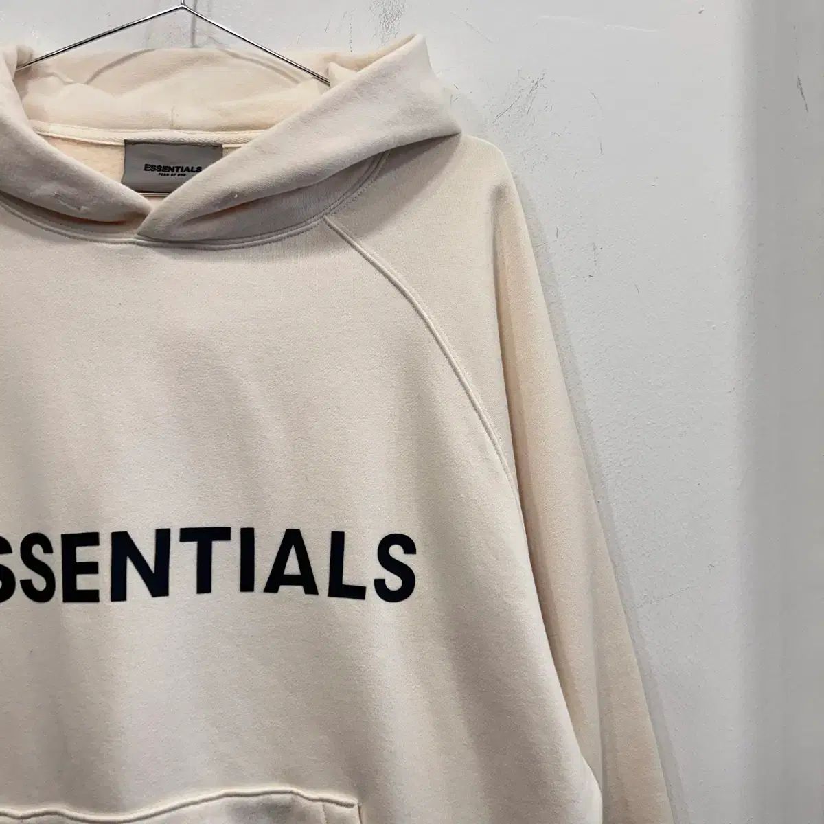 エッセンシャル フィアオブゴッド ビックロゴ ラグラン オーバーサイズ フードTシャツ