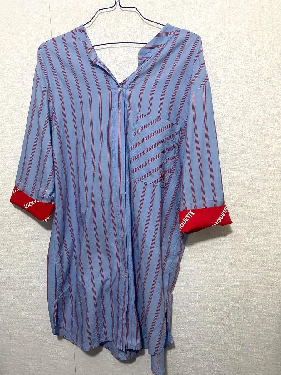 LUCKY CHOUETTE ラッキーシュエトゥ ストライプ シャツ ONE PIECE LUCKY CHOUETTE ラッキーシュエトゥ ストライプ シャツ ONE PIECE