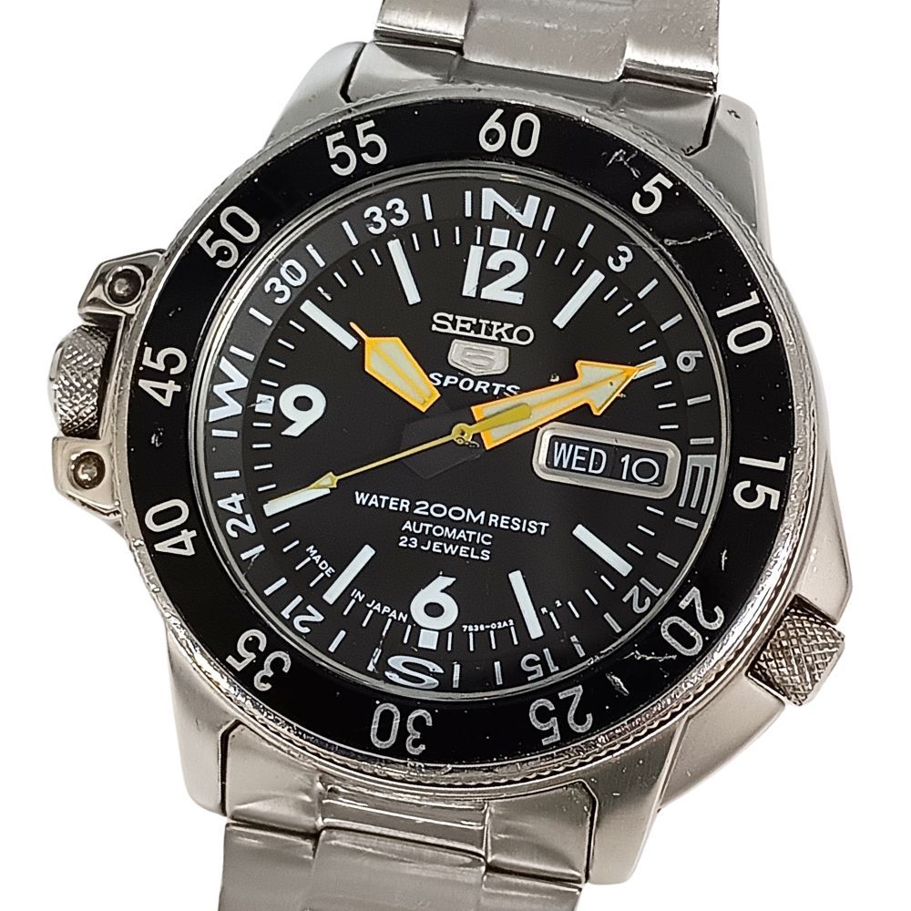 SEIKO セイコー 7S36-01E0 セイコー5 スポーツ ブラックアトラス 自動巻き メンズ 腕時計 正規品 / C1126