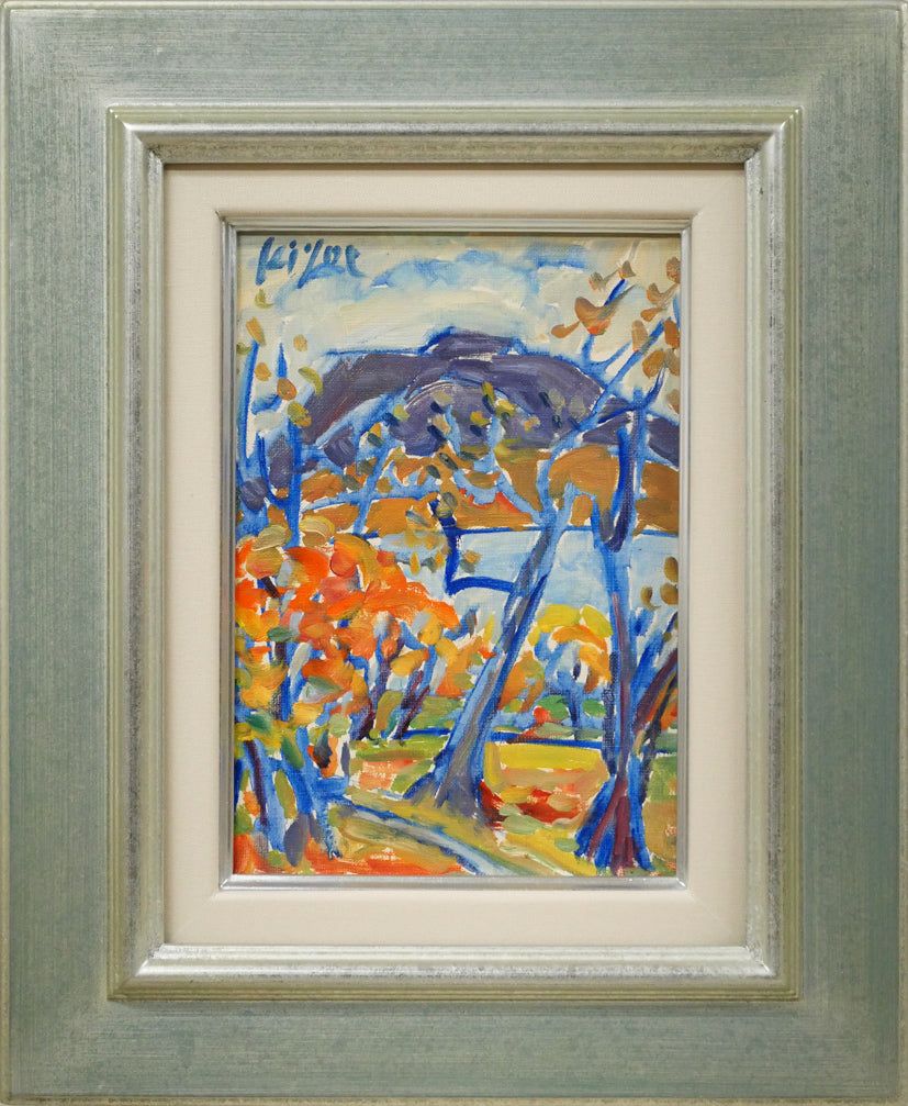 加藤　清江「樽前山」油絵・SM　小樽美術館収蔵作家　スキー連盟役員として冬季五輪に参加　素敵な作品　小竹美術　真作保証