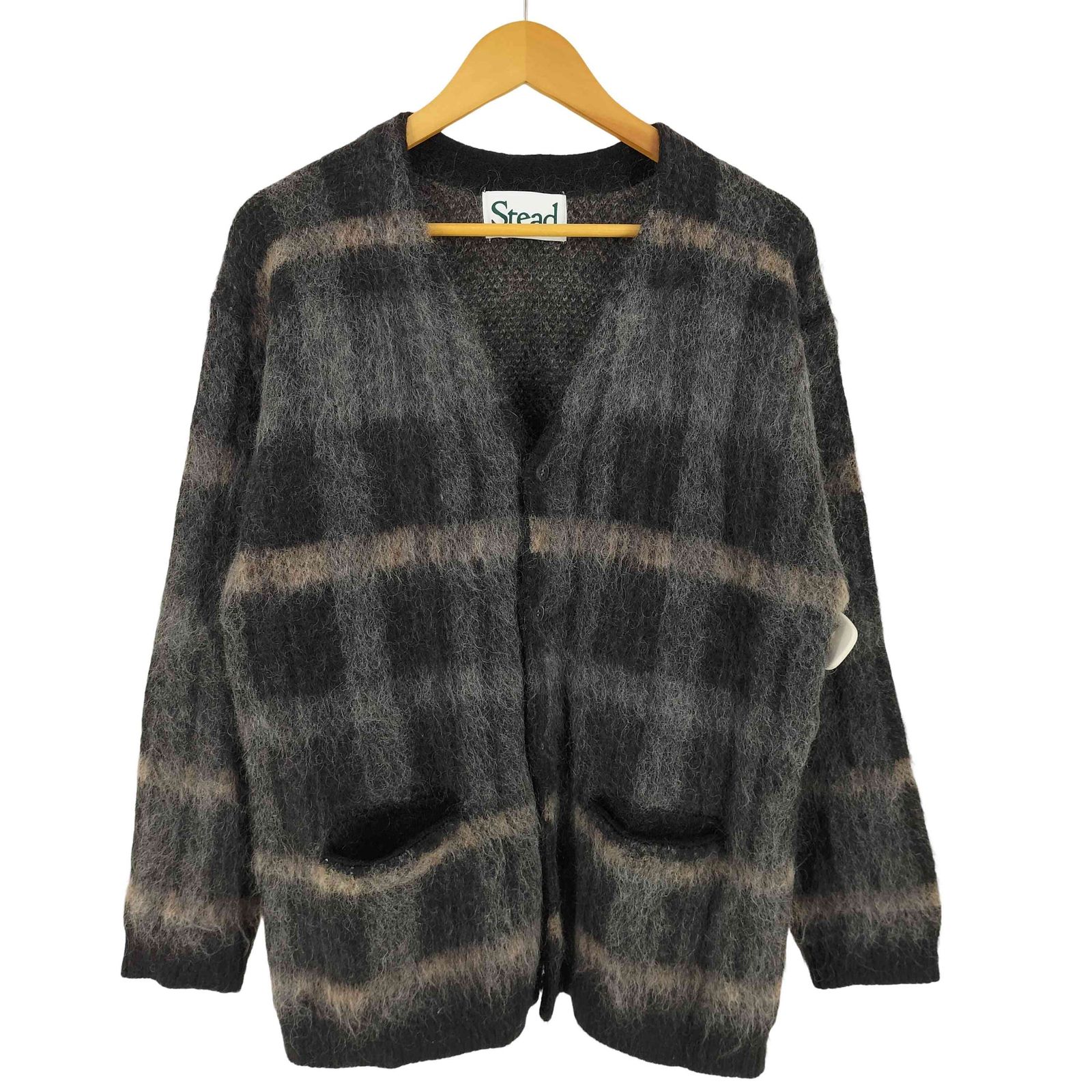 ユーズドフルギ USED古着 {{Stead}} モヘヤミックス チェックカーディガン casual メンズ M