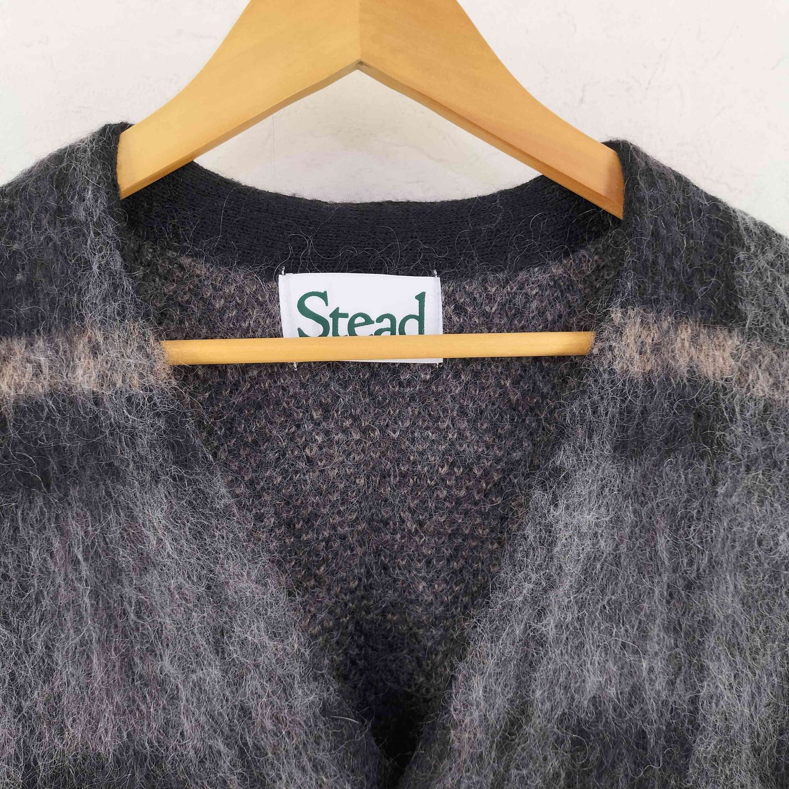 ユーズドフルギ USED古着 {{Stead}} モヘヤミックス チェックカーディガン casual メンズ M