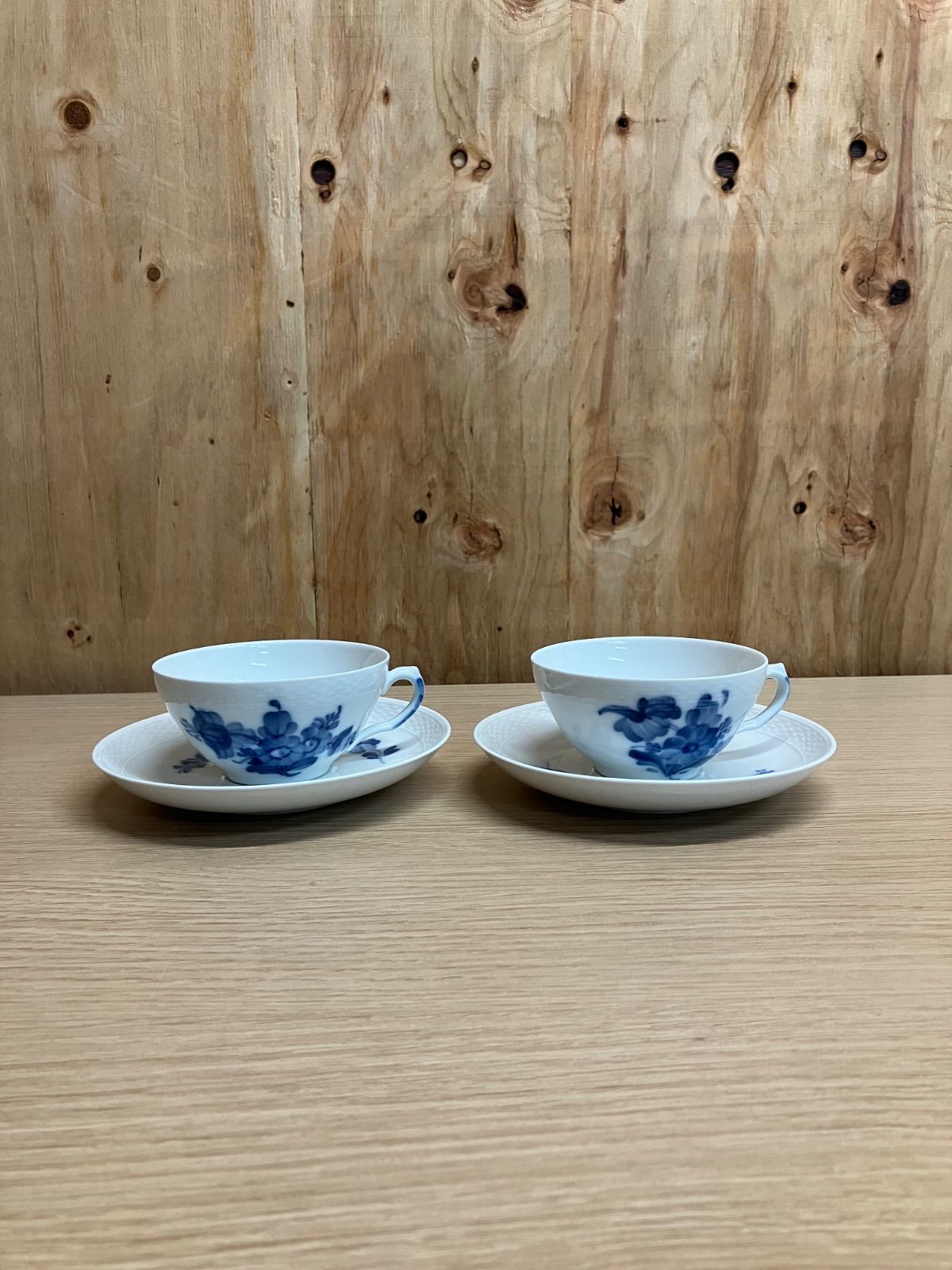 ロイヤルコペンハーゲン Royal Copenhagen ブルーフラワー ティーカップアンドソーサー　2客セット　箱無し