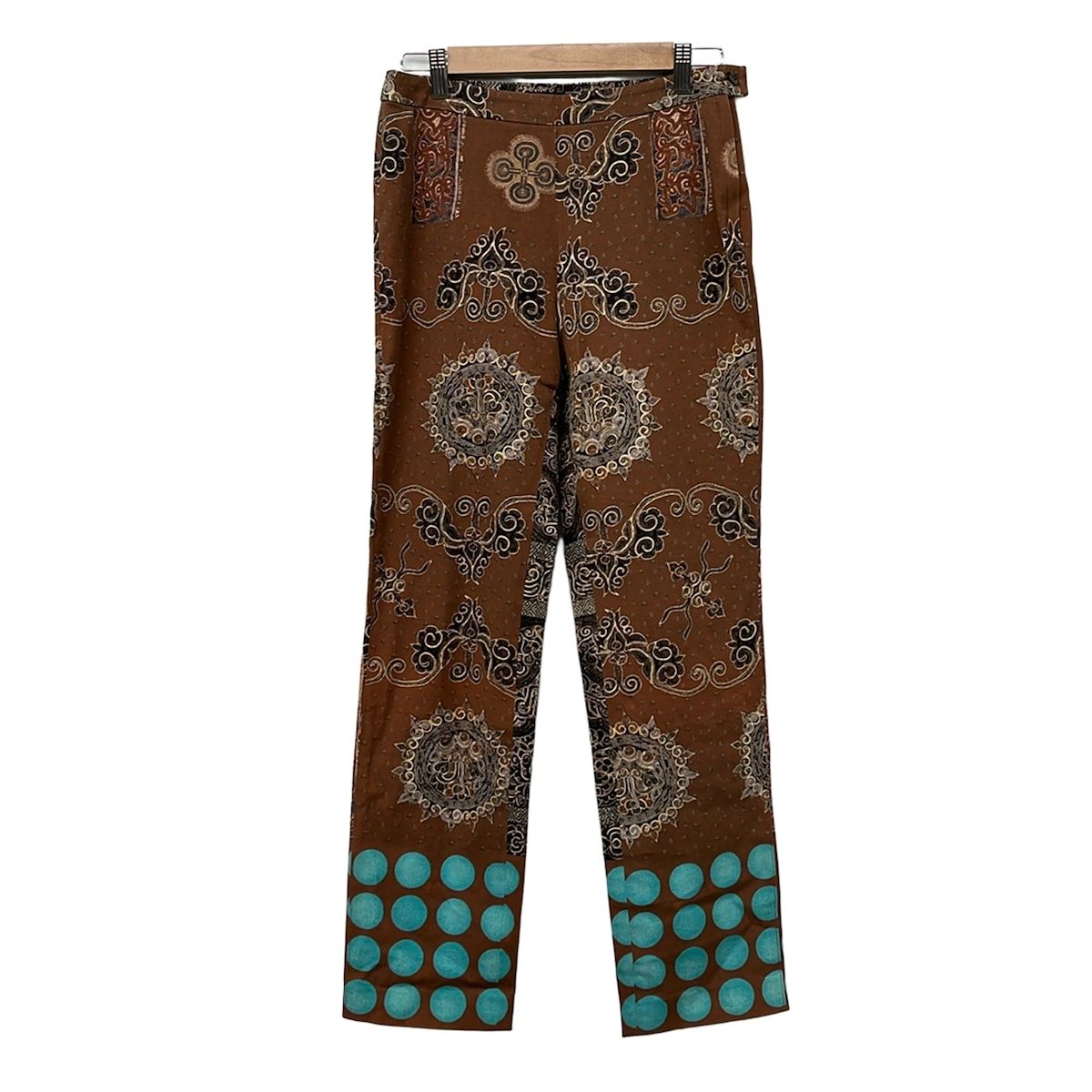 ISSEYMIYAKE(イッセイミヤケ) パンツ サイズ2 M レディース美品 - ブラウン×黒×マルチ フルレングス