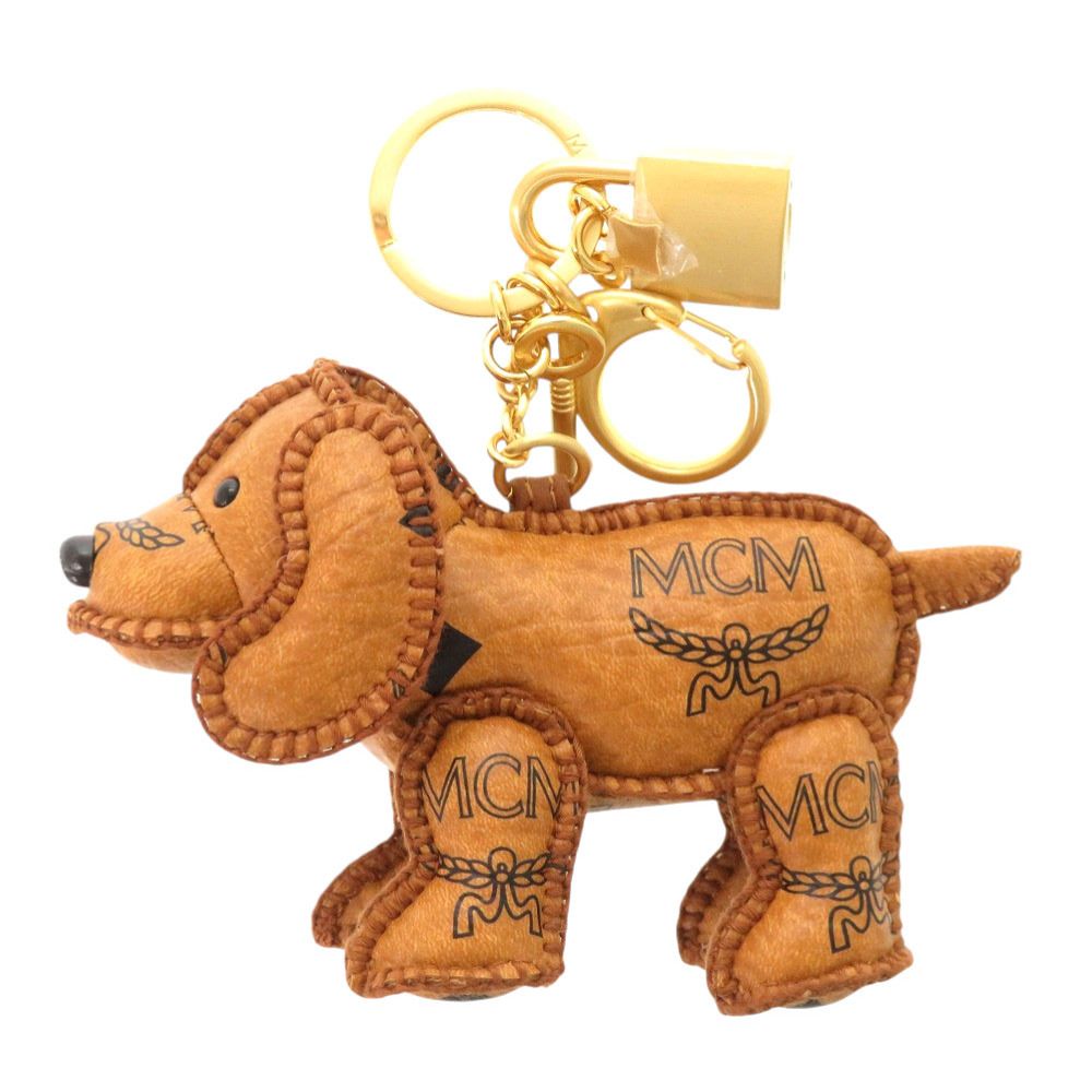 新品同様 エム シー エム ヴィセトス ドッグ 犬 レザー ブラウン