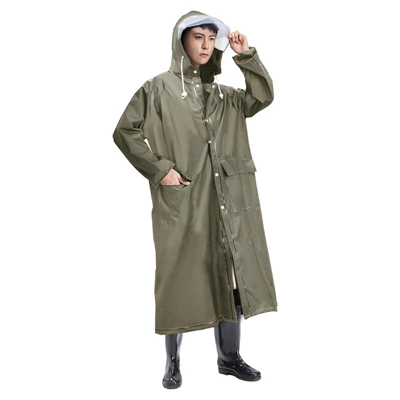 【新品】 [Jerise] 【透明レインバイザー付き】 レインコート 大きいサイズ 男女兼用 リュック対応 超撥水 レインウェア バイク 自転車 雨合羽 レインポンチョ ロング 防水防風 メンズ 雨具 梅雨対策 豪雨対応 軽量 通勤通学 母の日 父の日 ギフト
