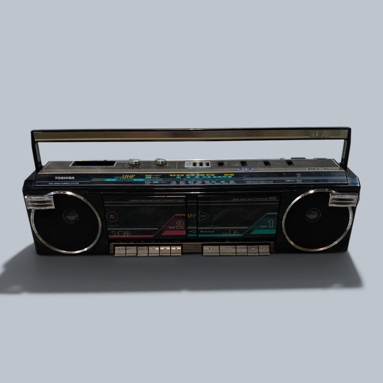 東芝 TOSHIBA FM/AMステレオラジオカセットレコーダー SUGAR RT-SWU6 ブラック KT100-G-KG