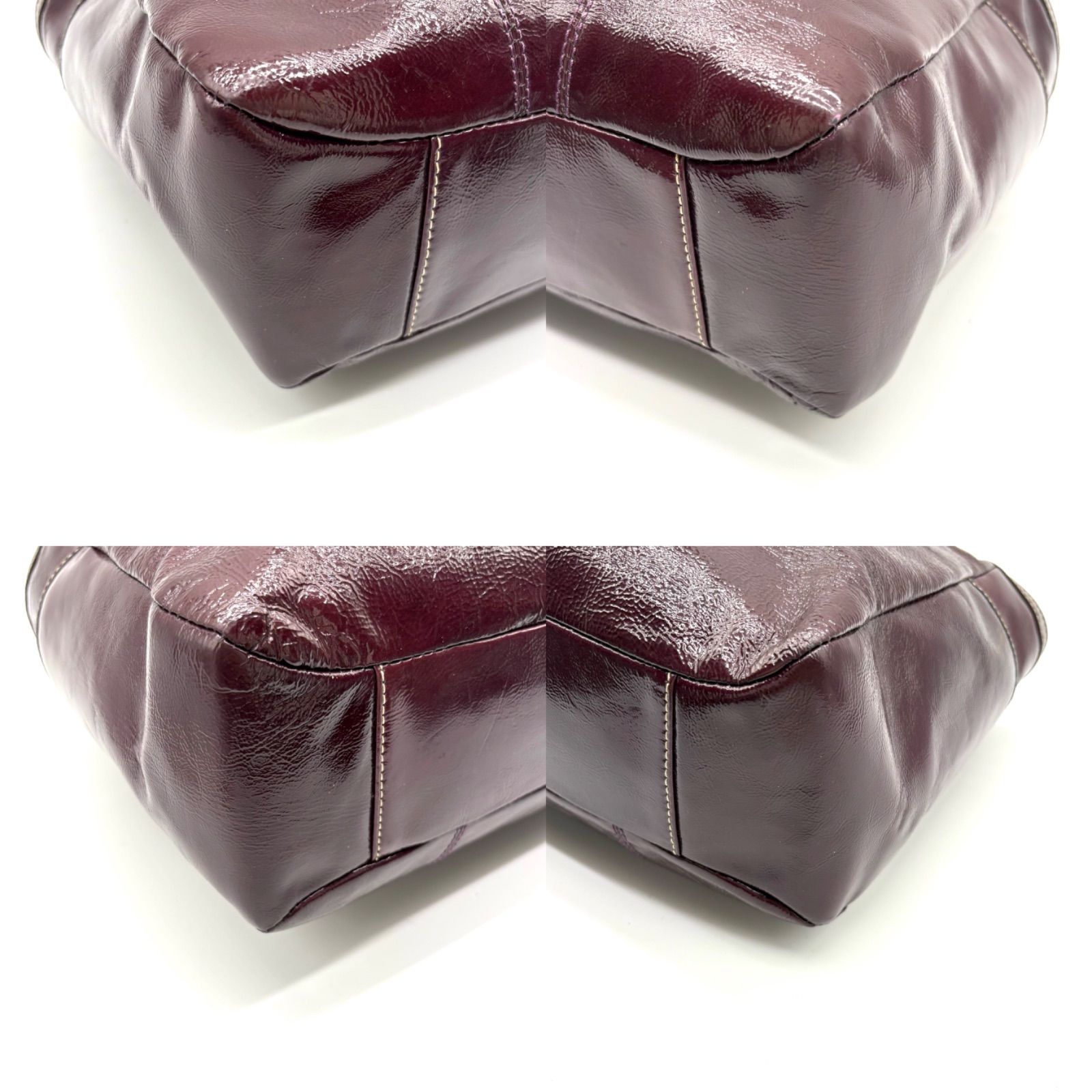 COACH Purple Patent Leather Tote Bag Y2K F15253 コーチ パープル