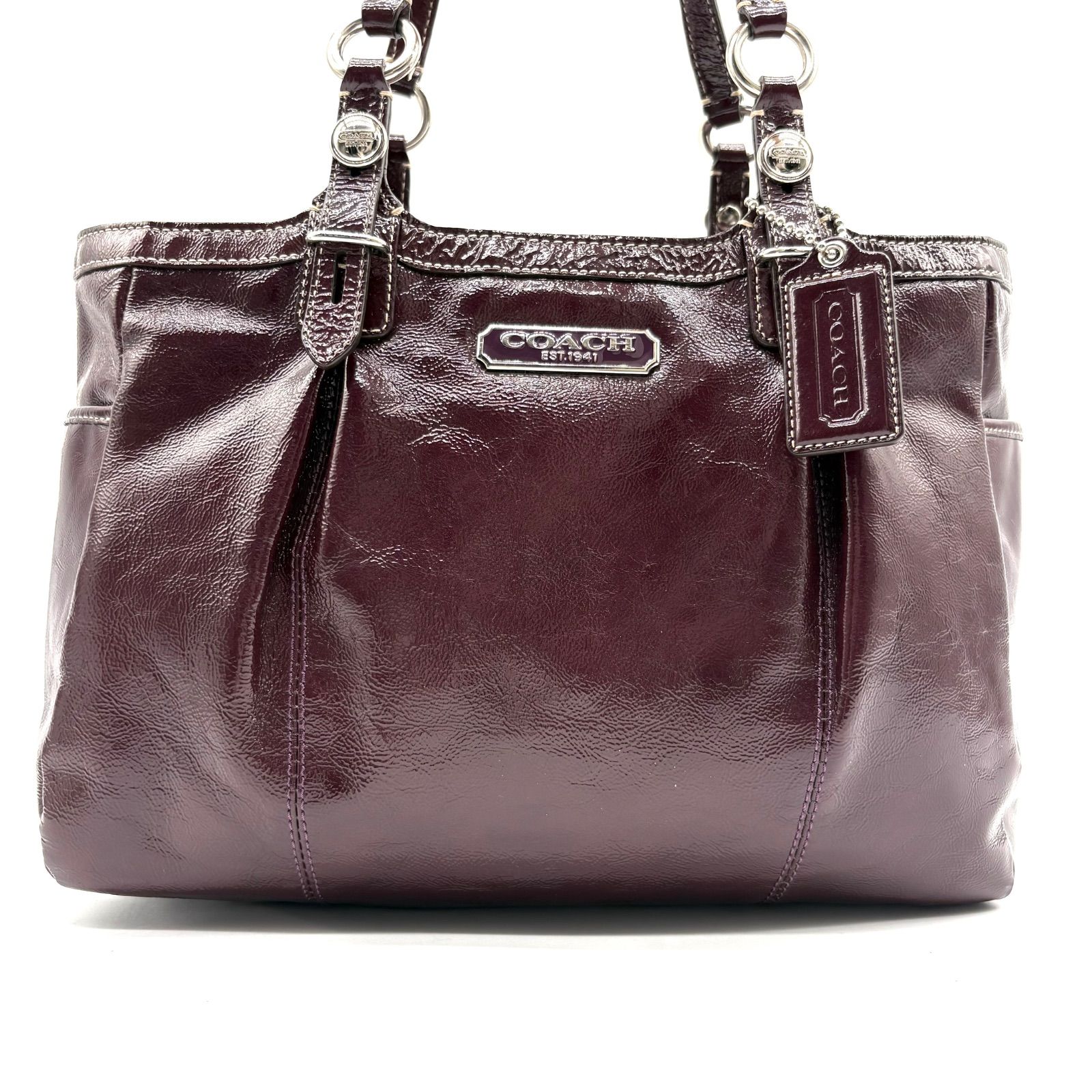COACH Purple Patent Leather Tote Bag Y2K F15253 コーチ パープル 