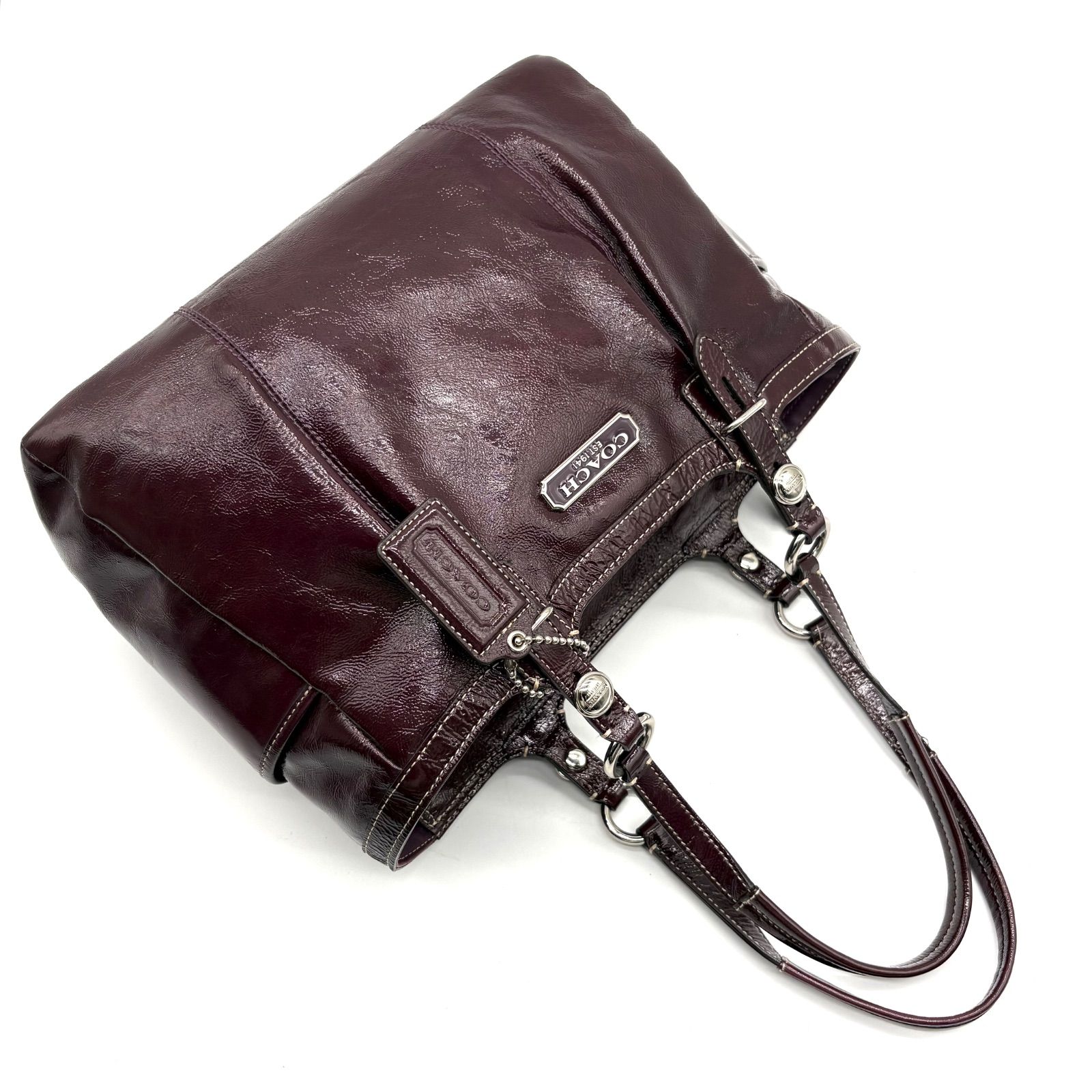 COACH Purple Patent Leather Tote Bag Y2K F15253 コーチ パープル