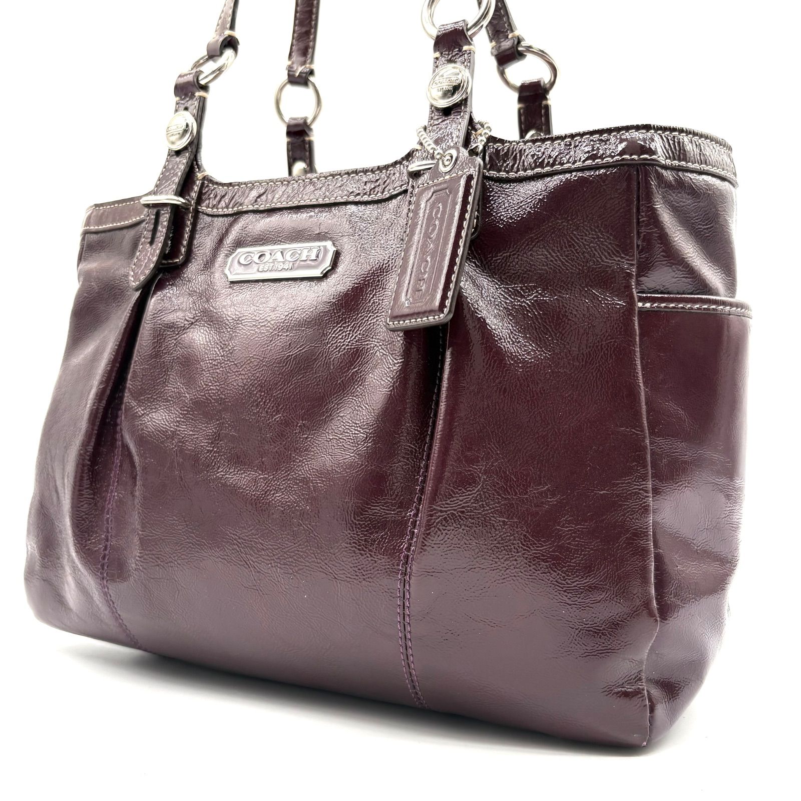 COACH Purple Patent Leather Tote Bag Y2K F15253 コーチ パープル