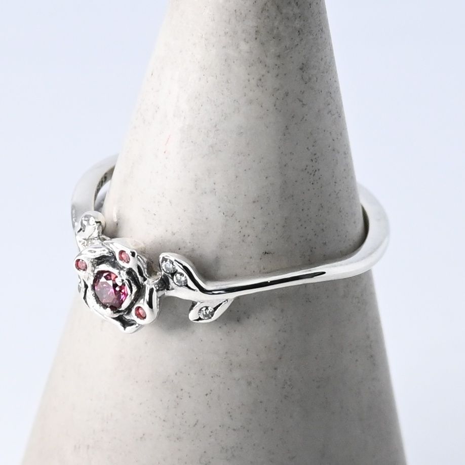 【研磨済】Disney 美女と野獣 PANDORA ローズ リング 15号 指輪 シルバー925 ディズニー パンドラ
