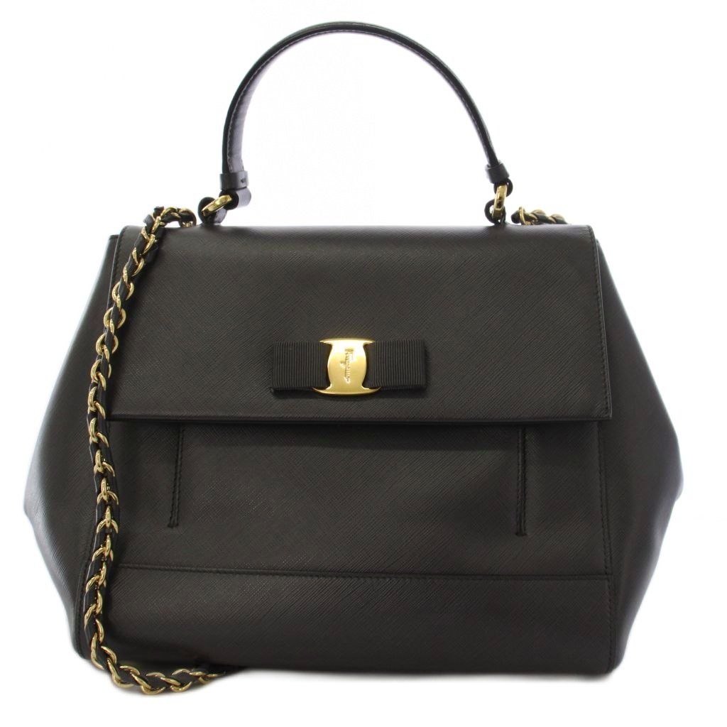 サルヴァトーレフェラガモ Salvatore Ferragamo ショルダーバッグ ハンドバッグ 2WAY レザー グレー AU-21/F558 /BM