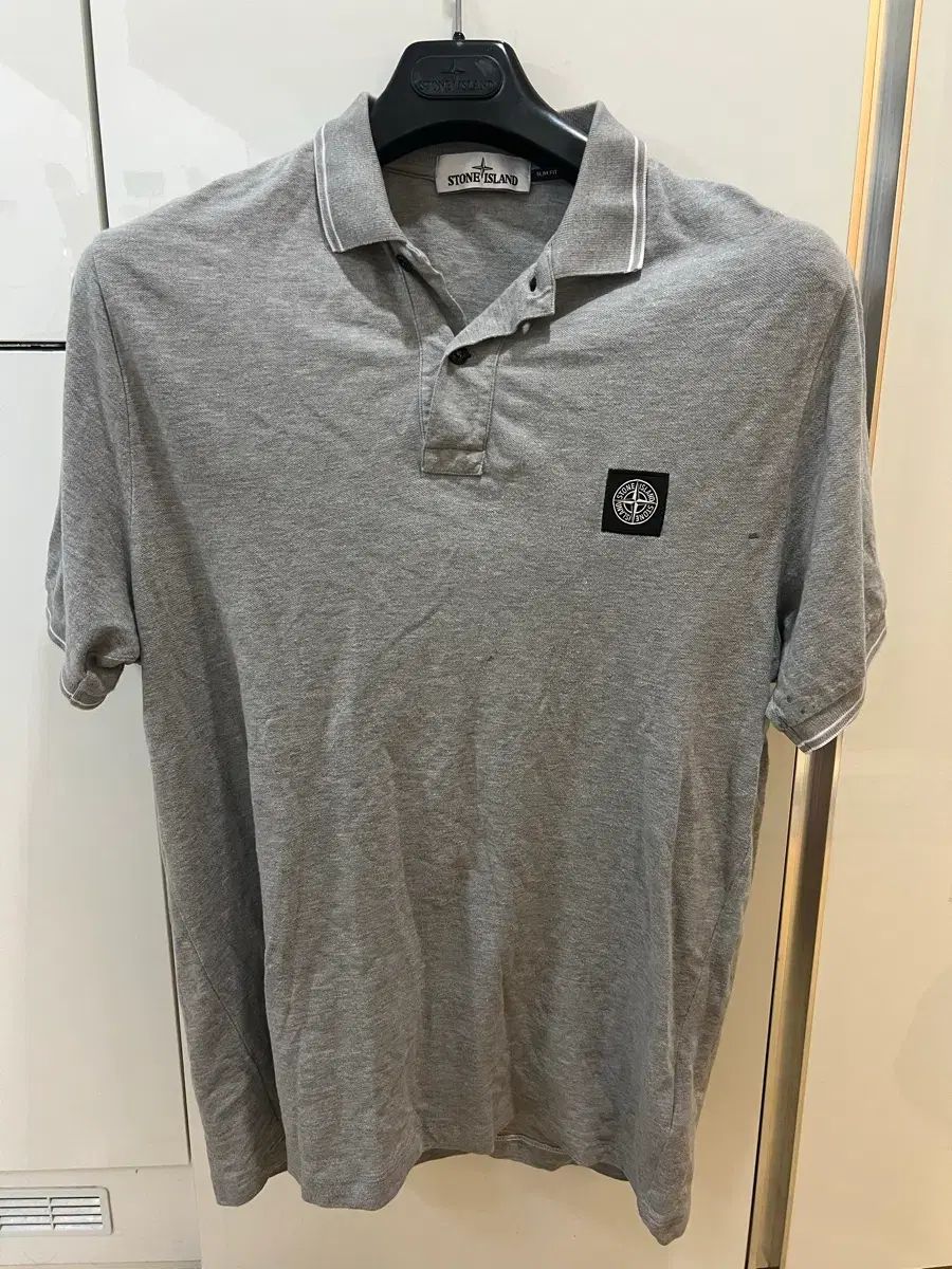 STONE ISLAND ストーンアイランド グレー 半袖ポロシャツ L