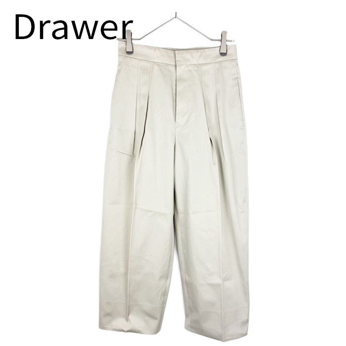 ドゥロワー Drawer コットンシルク ワイドパンツ アイボリー サイズ36