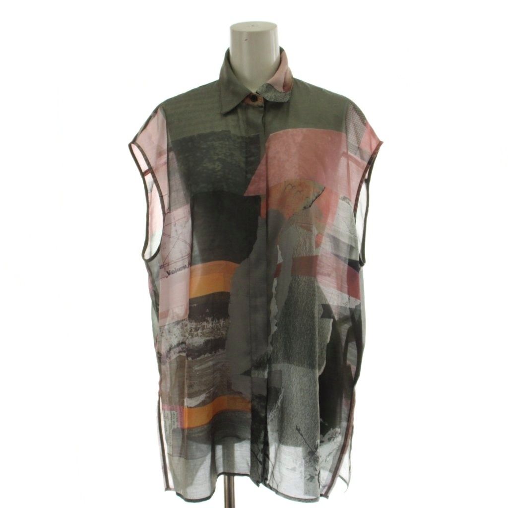アメリヴィンテージ Ameri VINTAGE ART COLLAGE PRINT SHEER TANK TOP シャツ ブラウス F マルチカラー ノースリーブ 02410481270 /GG