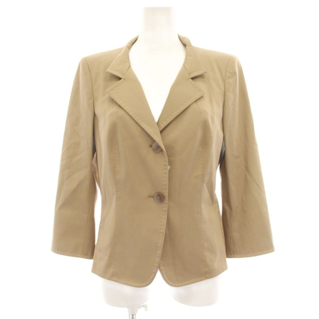 マックスマーラ MAX MARA タグ付き テーラードジャケット シングル 2B 七分袖 42 ベージュ 10412221 /HN