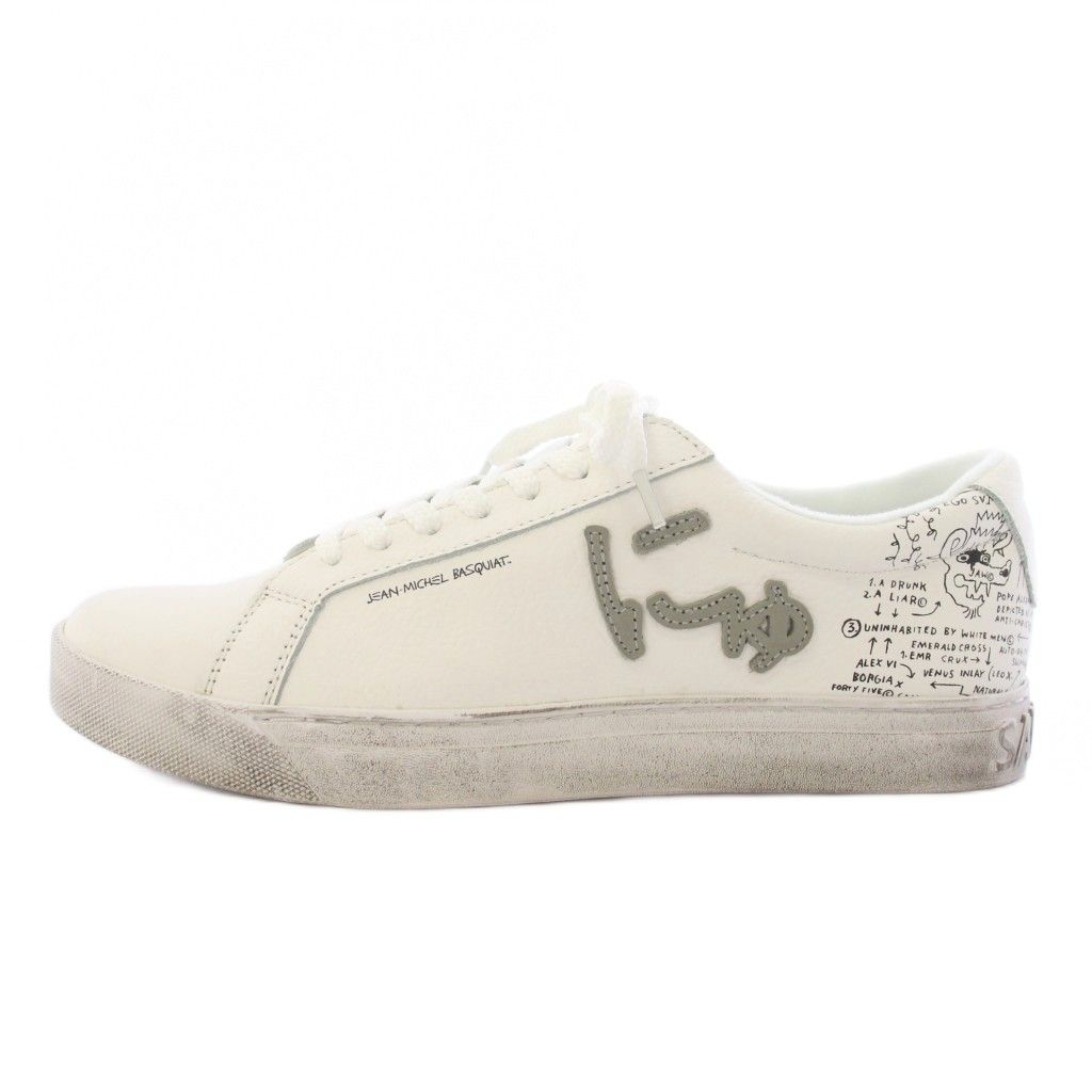 サンガッチョ Sangacio にゅ～ず SG8 バスキア Jean-Michel Basquiat スニーカー US9.5 白 ホワイト /TK