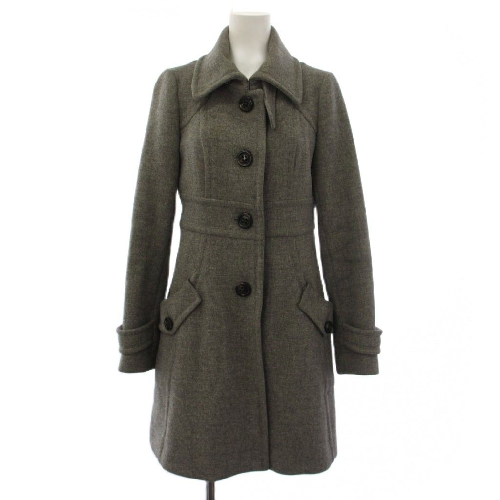 バーバリーブルーレーベル BURBERRY BLUE LABEL ステンカラーコート ロング ウール アンゴラ 38 グレー FNF07-718-07 /BM