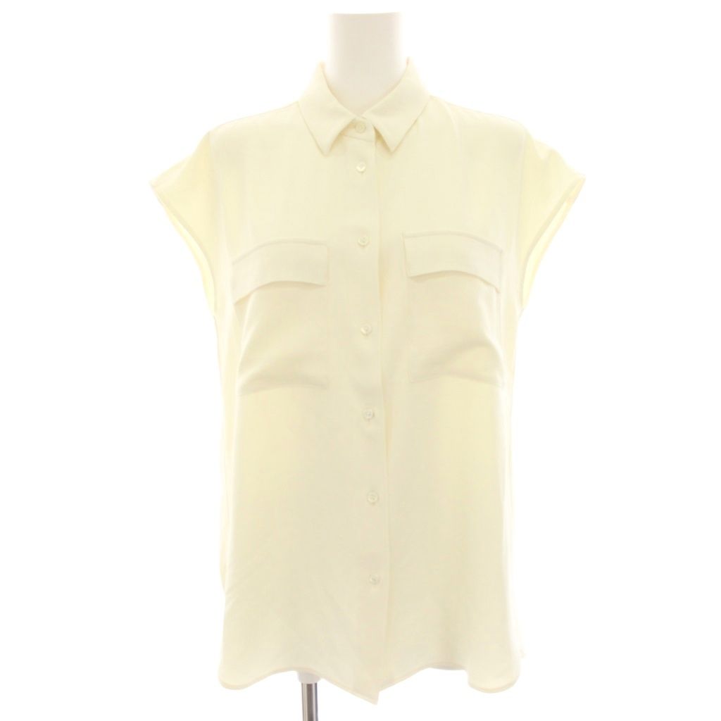 ソージュ SOEJU ヴィンテージサテンシャツ ブラウス フレンチスリーブ M アイボリー S-00-SB-073 /HN