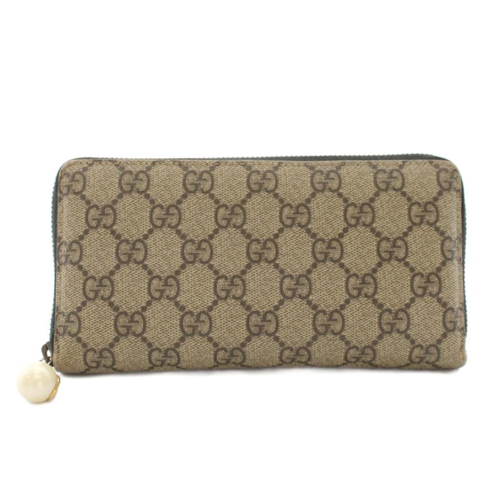 グッチ GUCCI 長財布 ラウンドファスナー 小銭入れ GG柄 GGスプリーム PVCレザー パール ベージュ /YT ■OH 15,048円