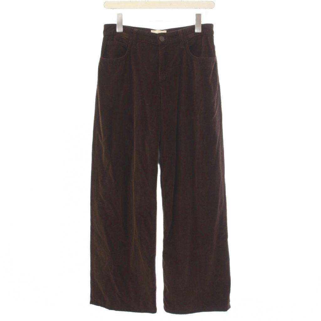 ザロウ THE ROW エグリッタパンツ EGLITTA PANT コーデュロイパンツ ジップフライ カシミヤ混 25 茶 ブラウン 6634 W3195 /YT