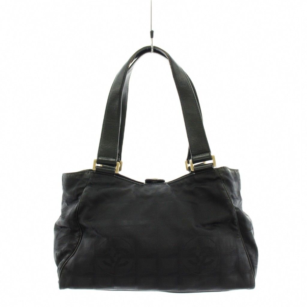 シャネル CHANEL ニュートラベルライン ココマーク ハンドバッグ ナイロン レザー 7番台 黒 ブラック /AN22 ■OH