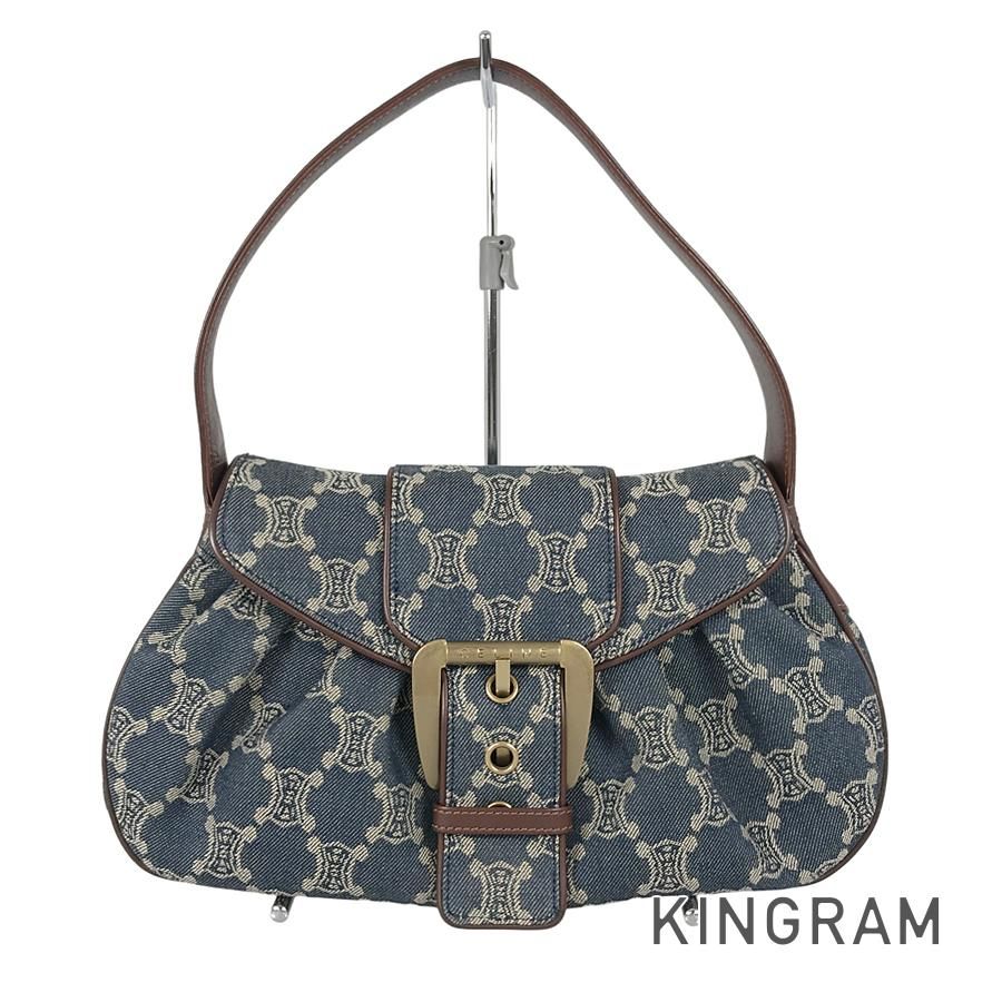 セリーヌ CELINE パリ マカダム デニム ショルダーバッグ sh【中古】