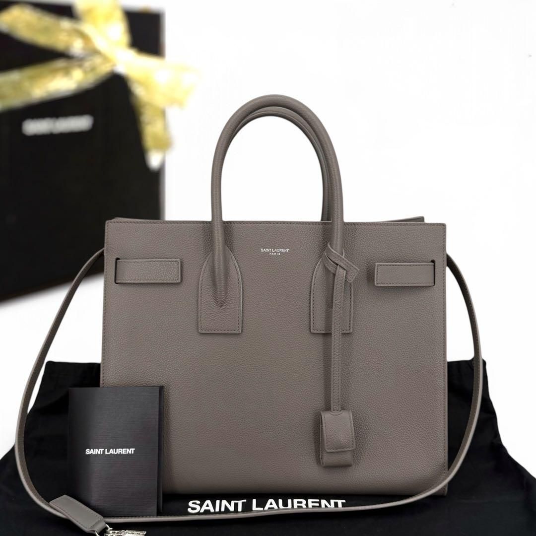 サンローラン　サックドジュール　スモール　ハンドバッグ　グレー SAINT LAURENT ショルダーバッグ 2way