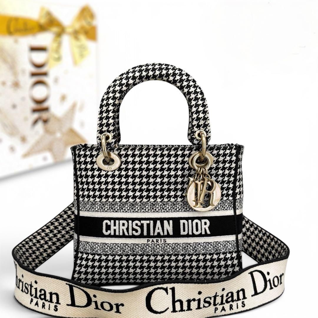 クリスチャンディオール レディディライト LadyD-Lite 千鳥柄 Christian Dior ハンドバッグ