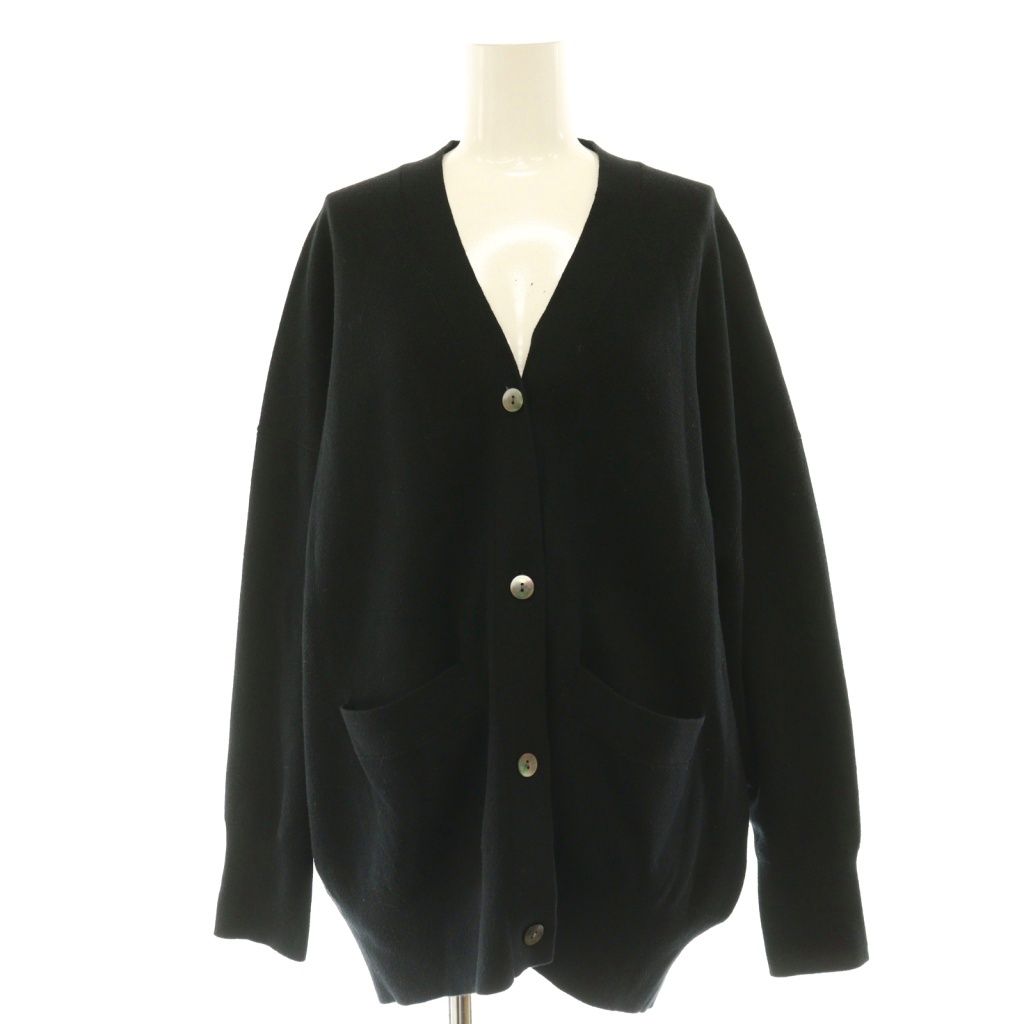 カレンソロジー Curensology 24AW コットンカシミヤニットカーディガン Vネック F ブラック /CX ■OS