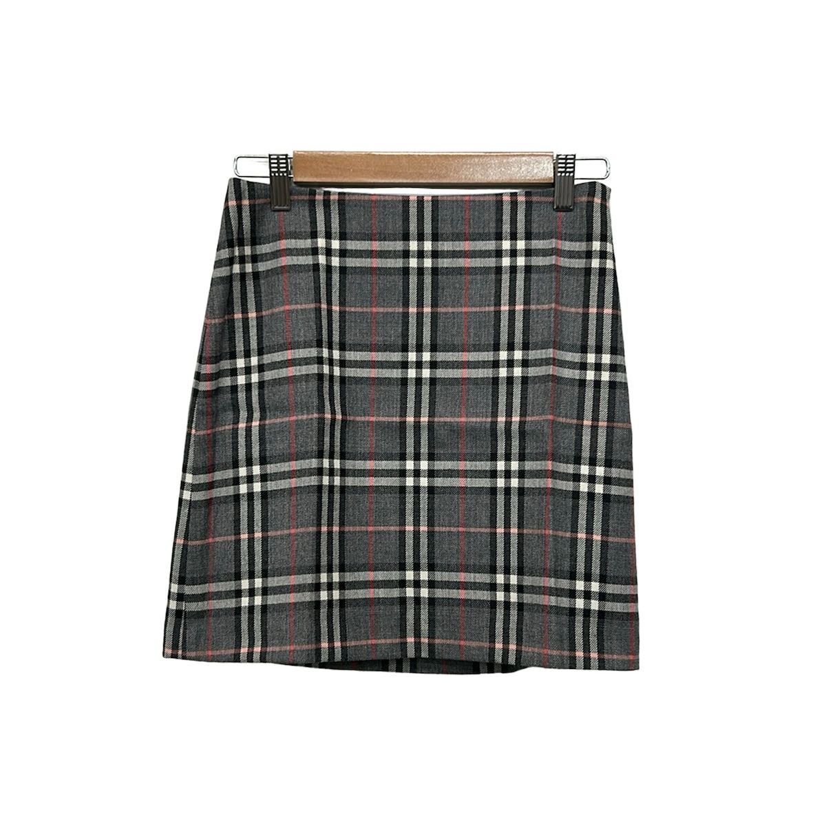 Burberry Blue Label(バーバリーブルーレーベル) ミニスカート サイズ36 S レディース美品 ダークグレー×ピンク×黒 チェック柄