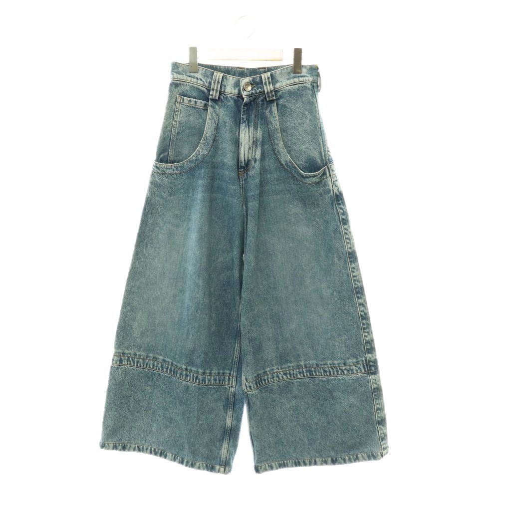 メゾンマルジェラ 1 Maison Margiela 1 ワイドデニムパンツ ジーンズ ダメージ加工 40 インディゴ /HS ■OS