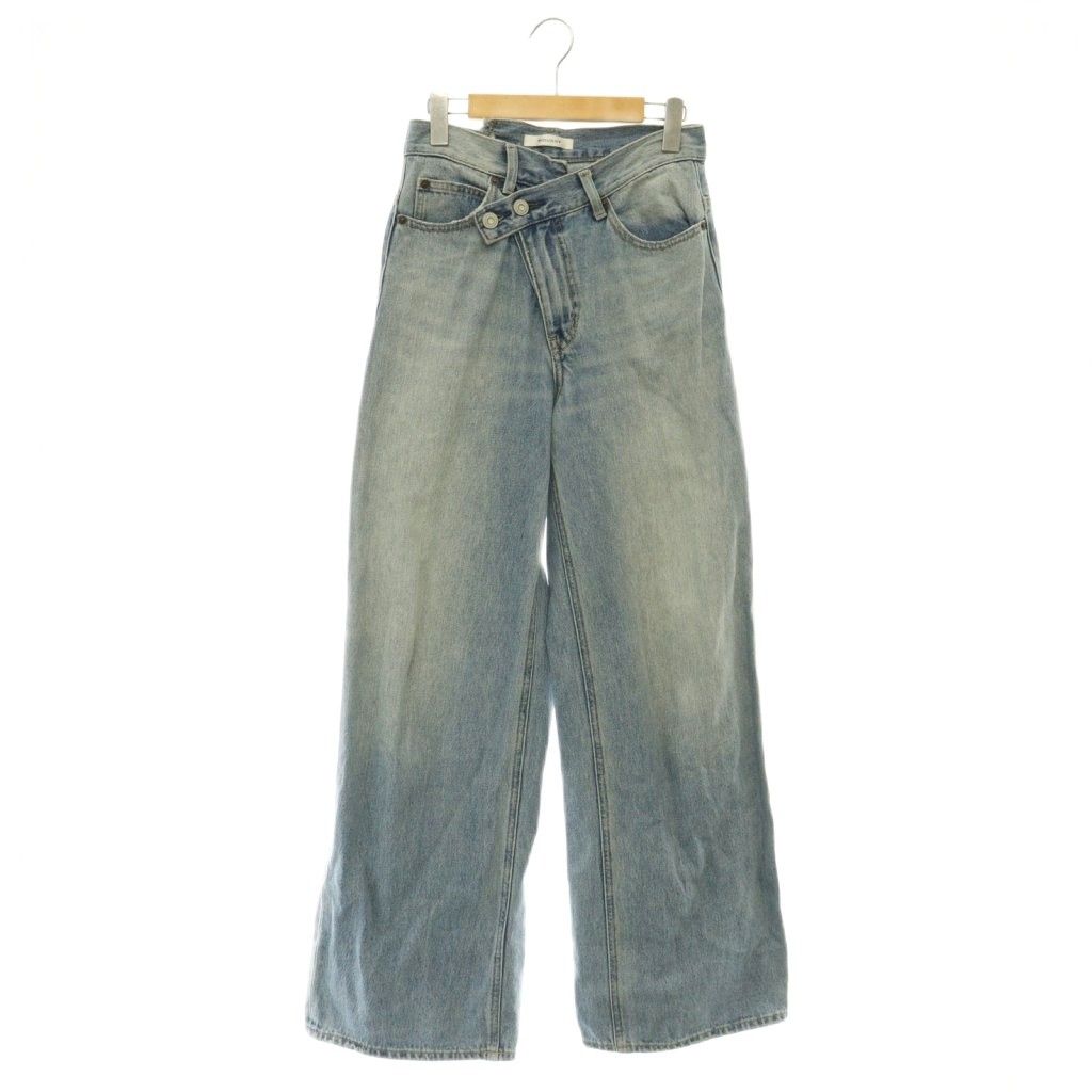 マウジー MOUSSY 24AW CROSS WAIST WIDE STRAIGHT デニムパンツ ジーンズ ワイド 1 ブルー /MY ■OS