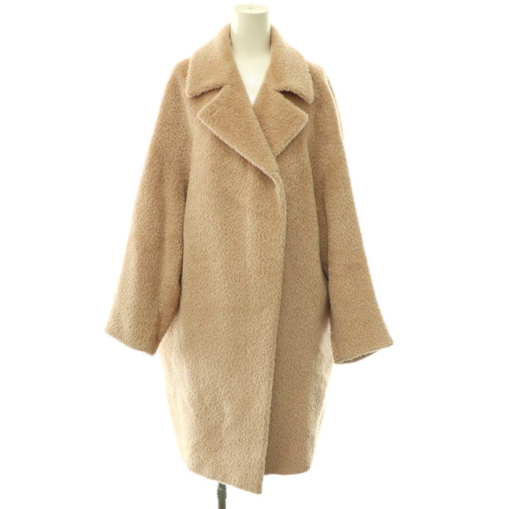 マックスマーラステュディオ Max Mara Studio ウールアルパカ シャギーコート I42 ベージュ /ES ■OS