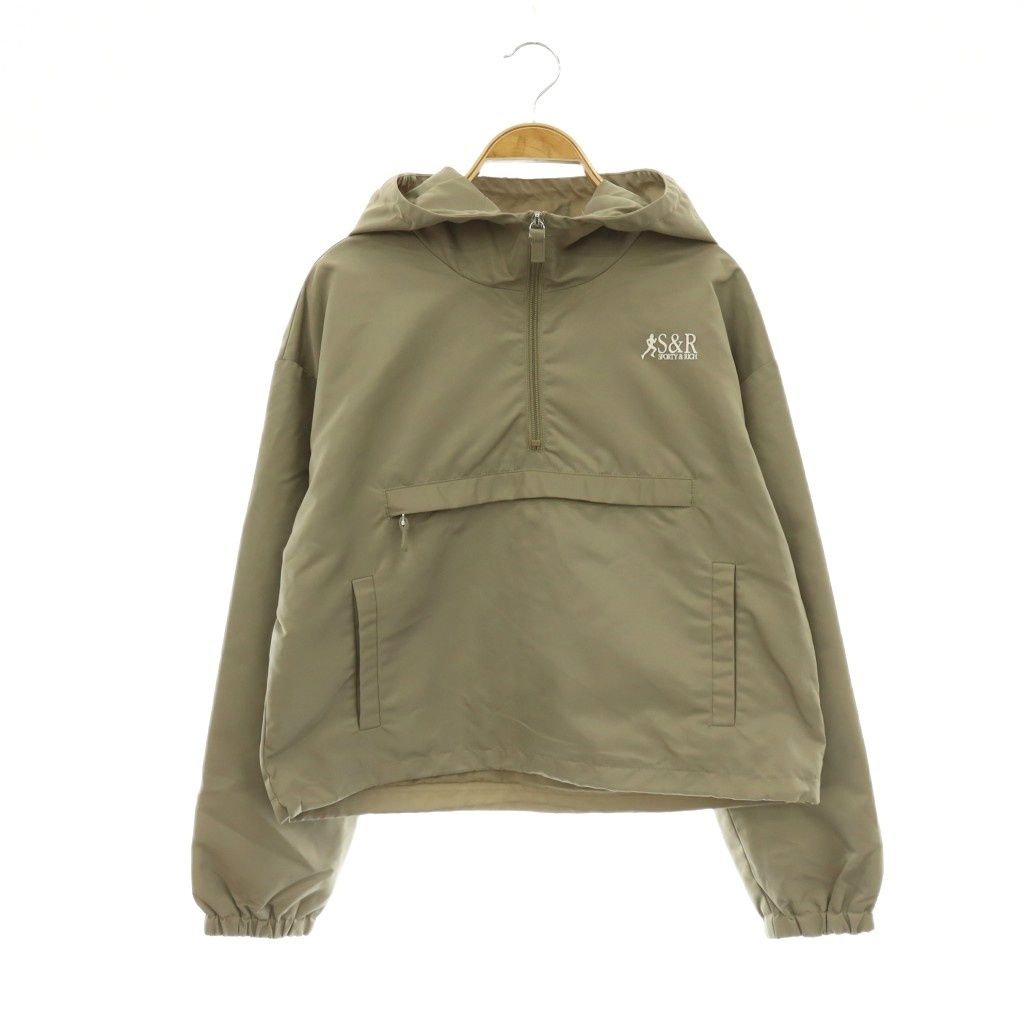 スポーティアンドリッチ SPORTY&RICH 25AW NYLON BLOUSON ブルゾン ジャケット ハーフジップ LAppartement取り扱い S グレージュ /HK ■OS