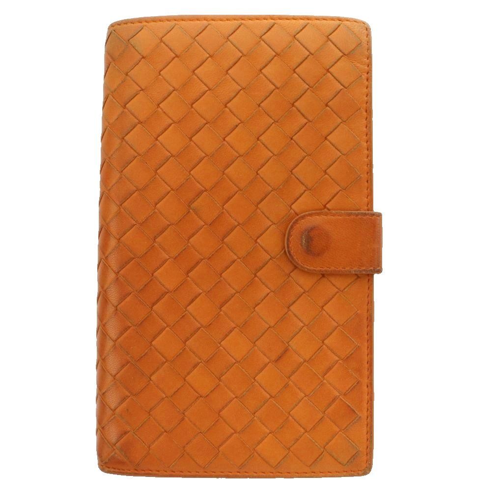 ボッテガヴェネタ BOTTEGA VENETA イントレチャート長財布 二つ折り レザー キャメル /SS ■OS ■OH