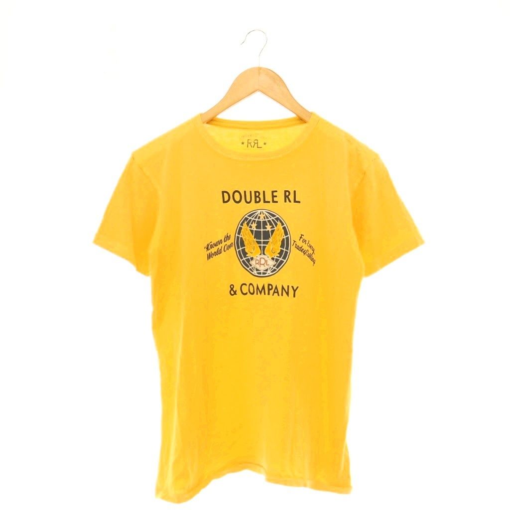 ダブルアールエル RRL ガーメントダイド ジャージー グラフィックTシャツ カットソー XS イエロー マルチカラー /CX ■OS