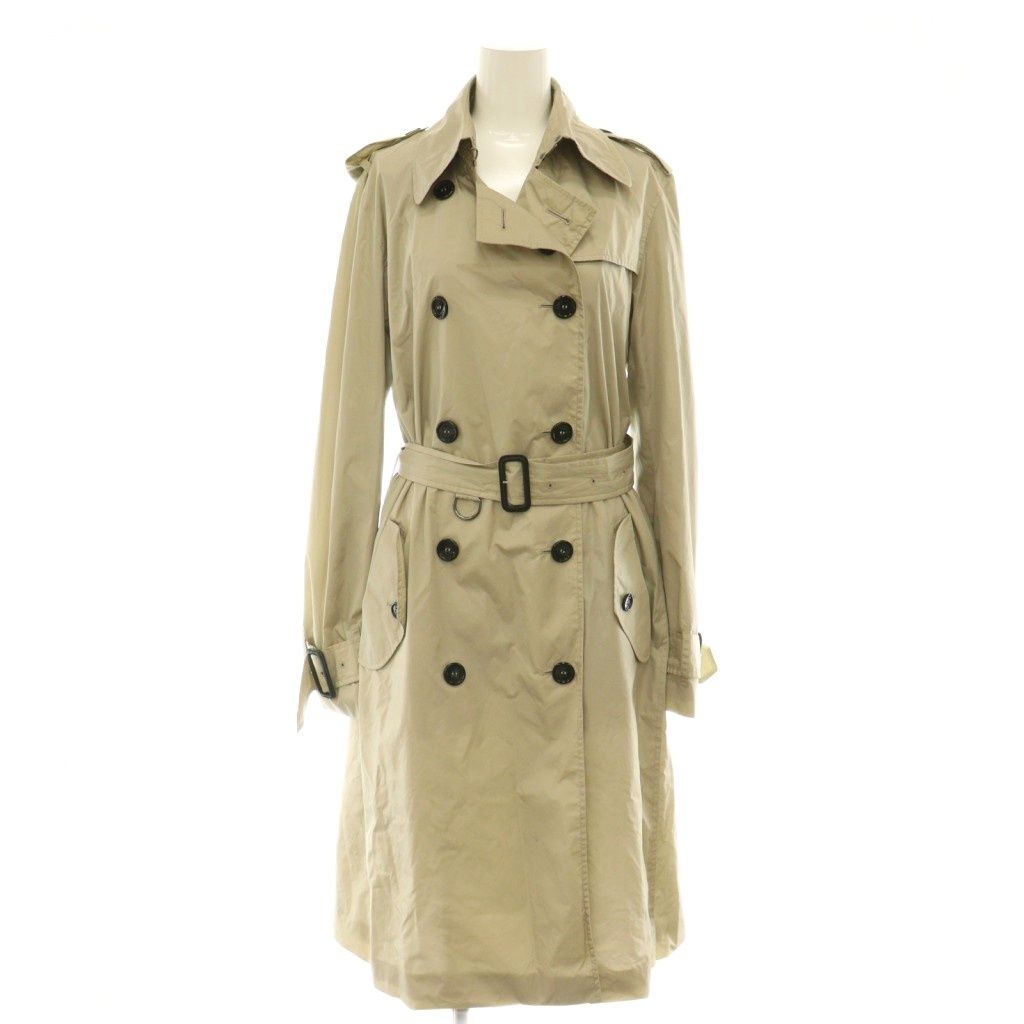 バーバリーブリット BURBERRY BRIT ナイロン ノバチェック トレンチコート スプリングコート ベルト付き ITA42 ベージュ /CX ■OS