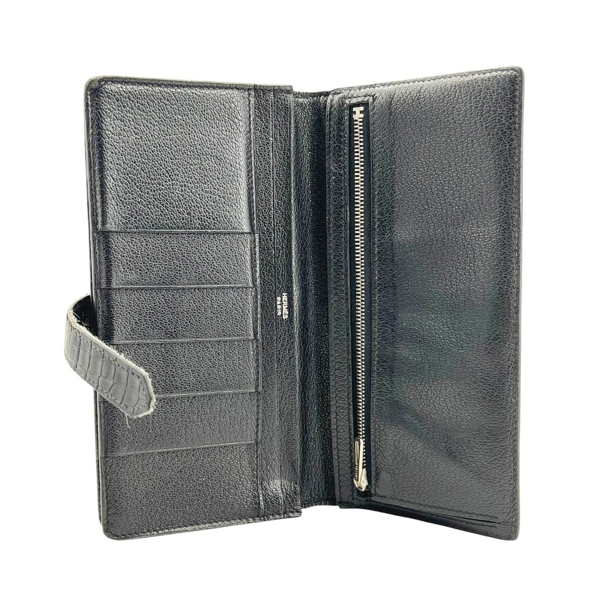 中古】 HERMES エルメス ベアンスフレ アリゲーター 黒 ノワール 