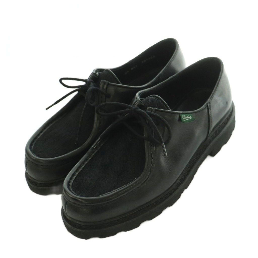 パラブーツ Paraboot MICHAEL チロリアンシューズ レザー ラビットファー 24 23.5-24.0cm 黒 ブラック 131877 /MI ■OS ■SH